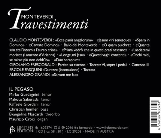 Travistimenti - CD Audio di Claudio Monteverdi - 2