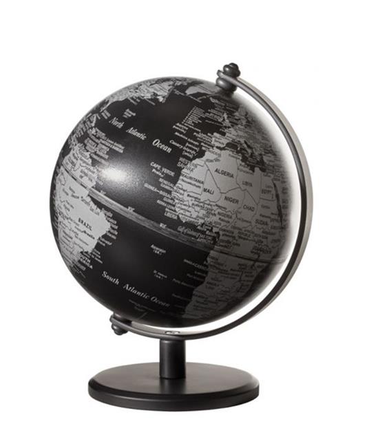 Mini Mappamondo H17 D13cm Gagarin Nero Matte