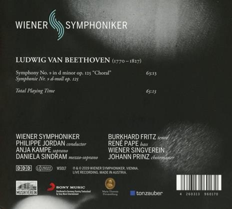 Sinfonia n.9 op.125 Corale - CD Audio di Ludwig van Beethoven,Wiener Symphoniker,Philippe Jordan - 2