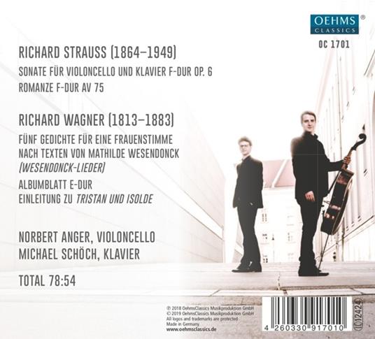 Works For Cello And Piano - CD Audio di Richard Strauss,Richard Wagner - 2