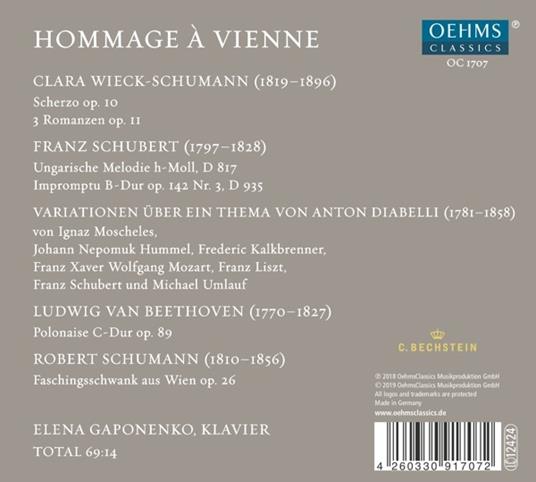 Wieck-Schumann - Schubert - Diabelli.. - CD Audio di Elena Gaponenko - 2