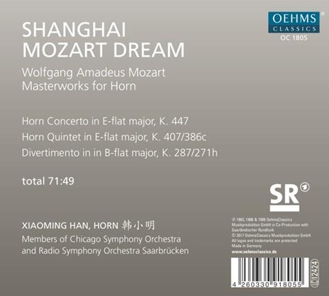 Shanghai Mozart Dream. Capolavori per corno - CD Audio di Wolfgang Amadeus Mozart - 2