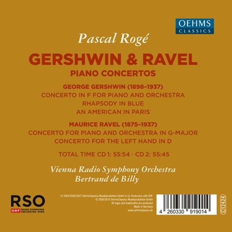 Piano Concertos By Gershwin & Ravel - CD Audio di George Gershwin,Maurice Ravel,Pascal Rogé - 2