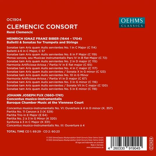 Clemencic Consort - CD Audio di Heinrich Ignaz Franz Von Biber,Johann Joseph Fux,Clemencic Consort - 2
