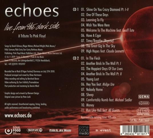 Live from the Dark Side. A Tribute to Pink Floyd - CD Audio di Echoes - 2