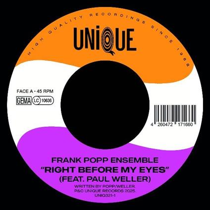 Right Before My Eyes (feat. Paul Weller) - Vinile LP di Frank Popp Ensemble