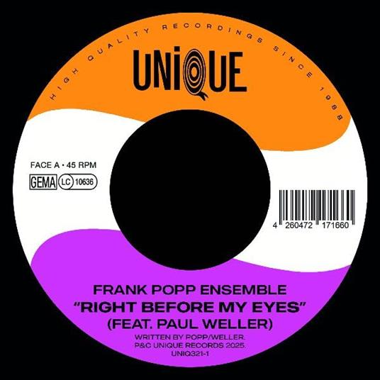 Right Before My Eyes (feat. Paul Weller) - Vinile LP di Frank Popp Ensemble