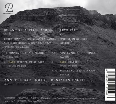 J.S. Bach & Part. Works For Viola & Piano - CD Audio di Annette & Benjamin Engeli Bartholdy - 2