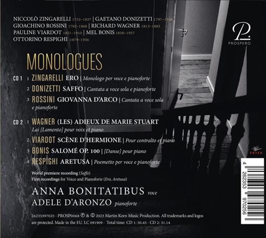 Monologues - CD Audio di Anna - Adele D'Aronzo Bonitatibus - 2