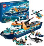 LEGO City Esploratore Artico, Grande Nave Giocattolo Galleggiante con Elicottero, Gommone, Sottomarino, Relitto Barca Vichinga, 7 Minifigure e un`Orca,Eta 7+