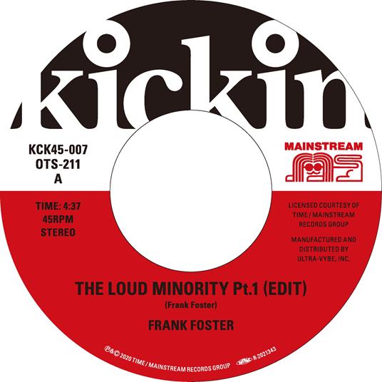 Kickin Presents Mainstream 45 - The Loud Minority (Edit) Pt.1&2 - Vinile LP di Frank Foster