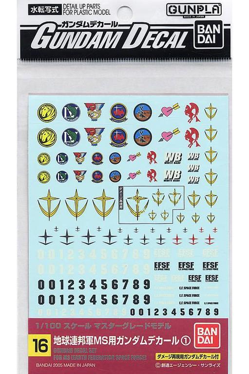 Gundam Decal 16 Mg Multi Federation