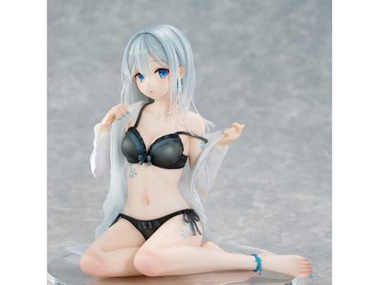 Original Character Pvc Statua 1/7 Silver-haired Girl Sky Blue Morning Special Outfit Ver. By Fuumi Illustration 16 Cm Union