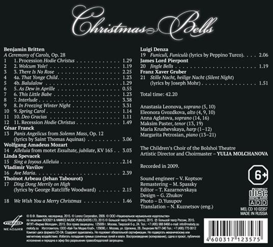 Christmas Bells. Il coro di voci bianche del Teatro Bolshoi - CD Audio - 2