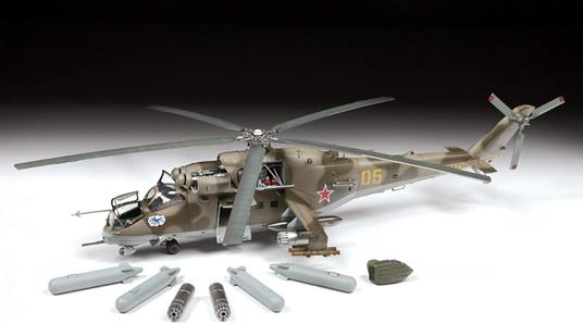 Zvezda 1:48 Mil Mi-24V/VP(HIND) Combat Elicottero, Costruzione in plastica, Kit da assemblare, Riproduzione dettagliata, 4823 - 2