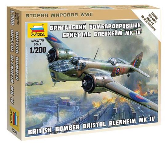 British Bomber Bristol Blenheim Mk Iv Plastic Kit 1:200 Model Z6230 - 2