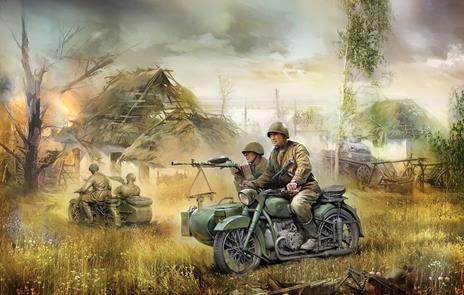 1/72 Soviet M-72 Sidecar Motorcycle w/Crew - 4