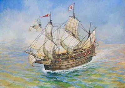 Spanish Galeon San Martin Flagship Of The Armada Invincible Ship Plastic Kit 1:350 Model Z6502 - 2