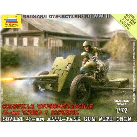 Modellino Cannone Sovietico 35 Mm Anti-Carro Armato con Figurine - 2
