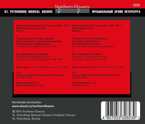 Vocal Cycles for Bass vol.2 - CD Audio di Dmitri Shostakovich - 2