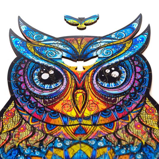 UNIDRAGON Puzzle in Legno 186 pz Charming Owl Medio 21x35 cm - 6