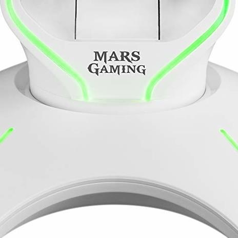MARSGAMING Mars Gaming MHHXW, Supporto per Cuffie da Gioco RGB Flow + 2X USB 2.0, Bianco - 2