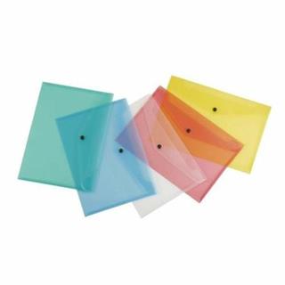 Cartoleria Busta in PPL con chiusura a bottone - formato A4 - 33,5x23,7 cm - colori trasparenti assortiti Methodo