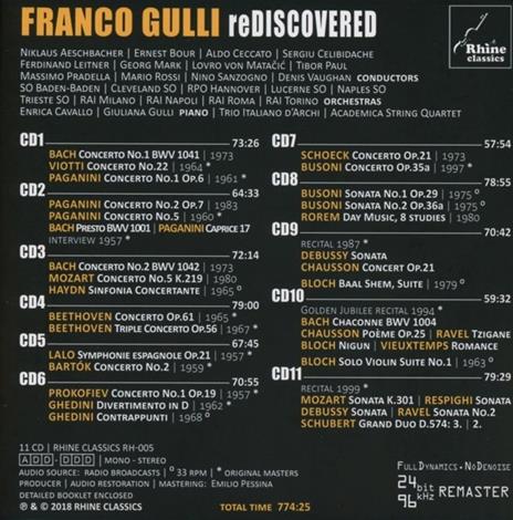 1957-1999 Unreleased & Rare Recordings - CD Audio di Franco Gulli - 2