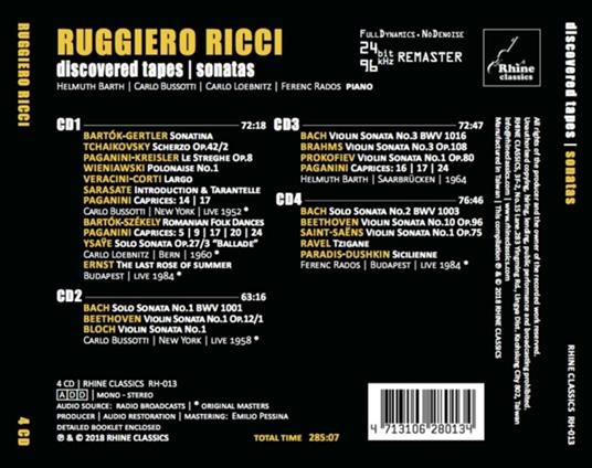 1918-2018 - CD Audio di Ruggiero Ricci - 2