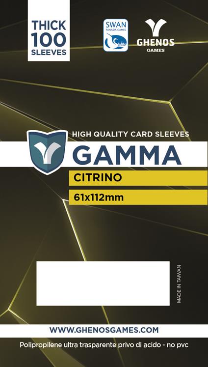 Bustine Gamma CITRINO 61x112mm (pack 100) Thick