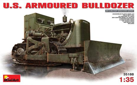 U.S. Armoured Bulldozer Plastic Kit 1:35 Model Min35188 - 2