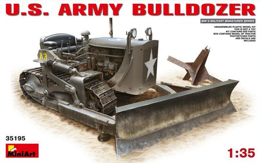 U.S. Us Army Bulldozer Plastic Kit 1:35 Model Min35195
