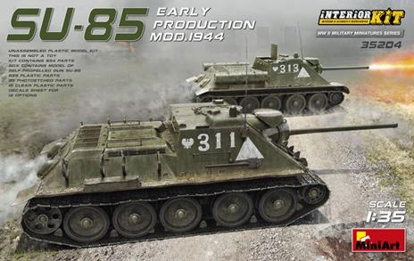 Su-85 Early Production Tank Mod.1944 With Interior Plastic Kit 1:35 Model Balmin35204