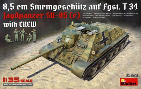 Jagdpanzer Su-85 (R) Tank With Crew Plastic Kit 1:35 Model Min35229