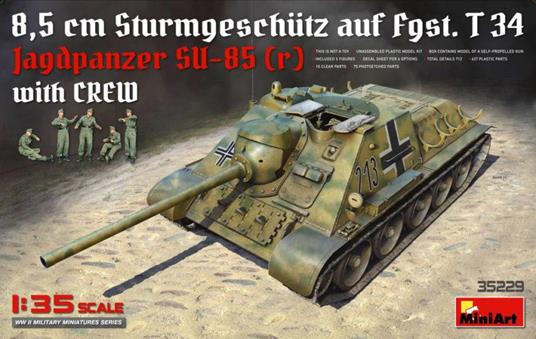 Jagdpanzer Su-85 (R) Tank With Crew Plastic Kit 1:35 Model Min35229