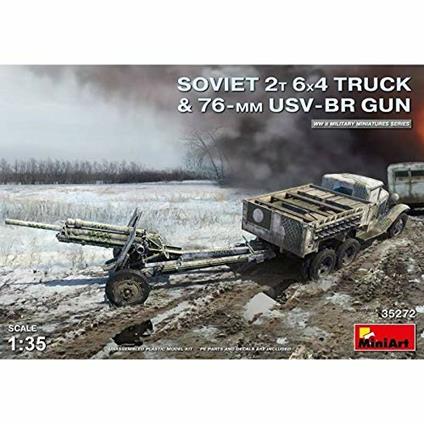 Camion Sovietico 2 T 6X4 con 76mm USV BR Gun 1:35. Mini Art MA35272