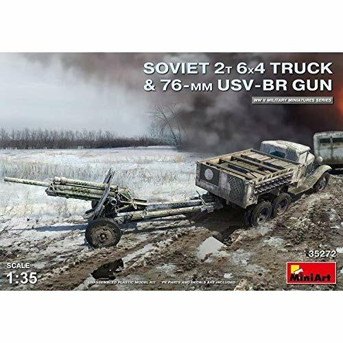 Camion Sovietico 2 T 6X4 con 76mm USV BR Gun 1:35. Mini Art MA35272
