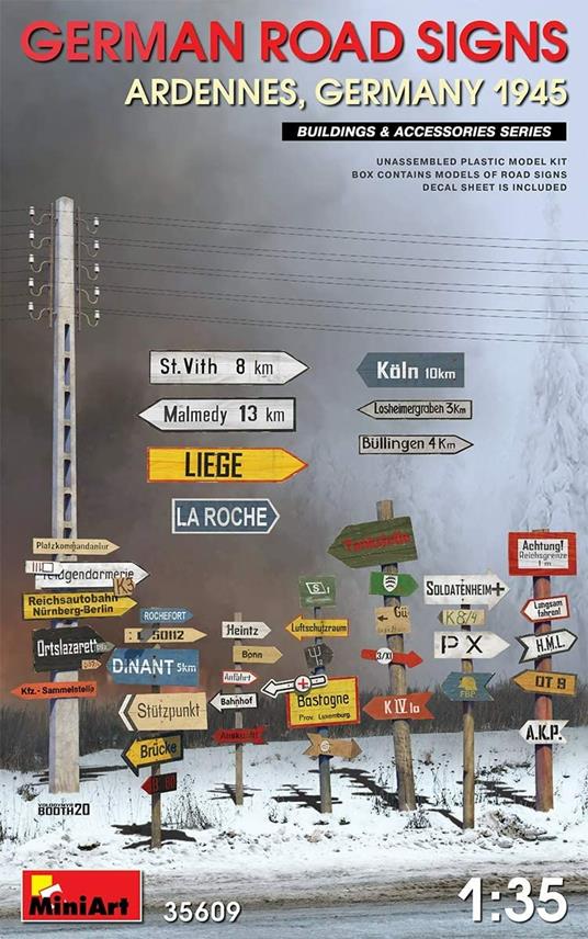 German Road Signs Ww2 (Ardennes, Germany 1945) Scala 1/35 (MA35609)