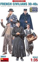 French Civilians 30-40s. Resin Heads Scala 1/35 (MA38037)