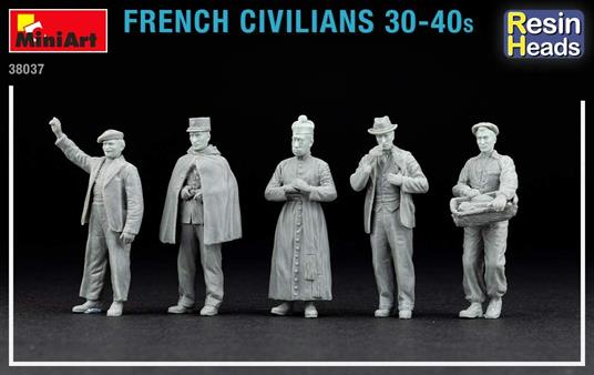 French Civilians 30-40s. Resin Heads Scala 1/35 (MA38037) - 5