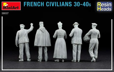 French Civilians 30-40s. Resin Heads Scala 1/35 (MA38037) - 6