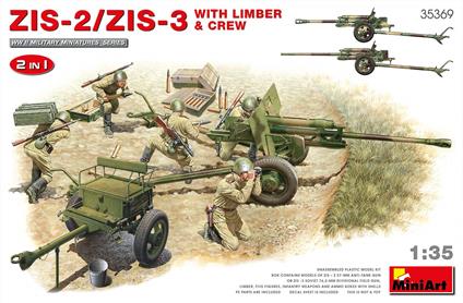 1/35 ZIS-2/ZIS-3 With LIMBER & CREW. 2 IN 1