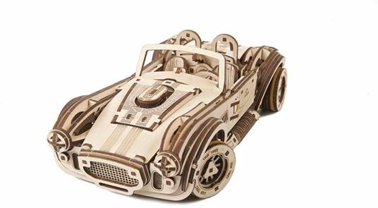 UGEARS Kit Modellino Auto da Costruire - Drift Cobra Auto da Corsa d'epoca  -Modellismo da Costruire per Adulti e Bambini - Macchina da Corsa Puzzle 3D
