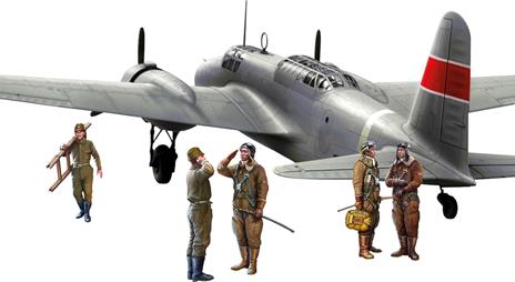 Ki-21-Ib Sally with Japanese Pilots and Ground Personnel