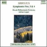Sinfonie n.3, n.4 - CD Audio di Jean Sibelius,Adrian Leaper,Slovak Philharmonic Orchestra