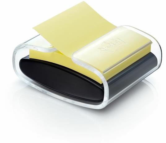 3M Post-it. Dispenser Da Tavolo Ricaricabile Pro Colore Nero + Ricarica Di Foglietti 76x76mm