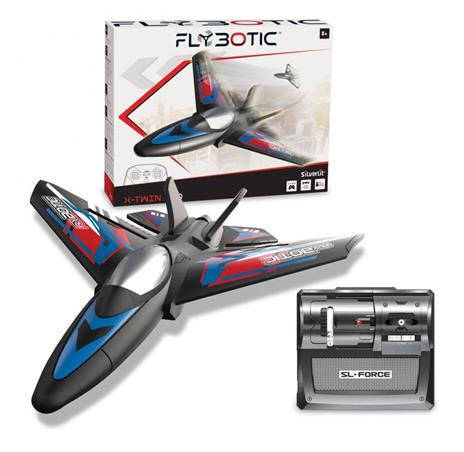 Flybotic by Silverlit-aereo radiocomandato X-Twin EVO, materiale memoria di forma giocattolo, radiocomandato per bambini e bambine, uso interno/esterno, ideale come regalo di compleanno, 85736 - 2