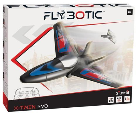 Flybotic by Silverlit-aereo radiocomandato X-Twin EVO, materiale memoria di forma giocattolo, radiocomandato per bambini e bambine, uso interno/esterno, ideale come regalo di compleanno, 85736 - 5