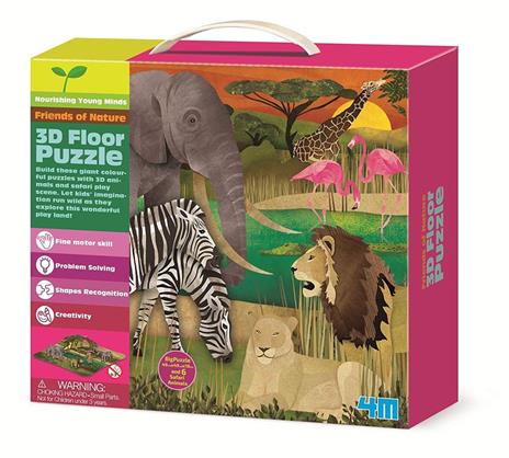 Puzzle Safari In 3D. 3D Floor Puzzles. Safari 4M Giochi Educativi