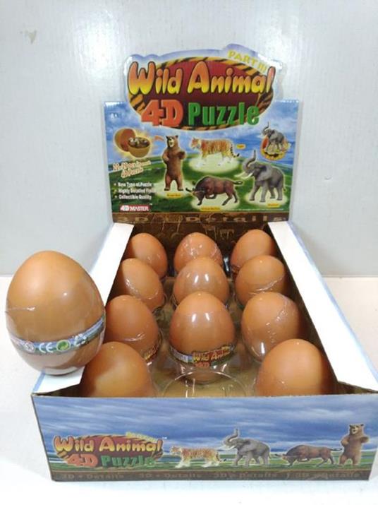 4Dmaster. Wild Animals 4D Puzzle Part Iii. Orso Bruno Bufalo Africano Elefante Tigre. 22-29 Pezzi in Ogni Uovo